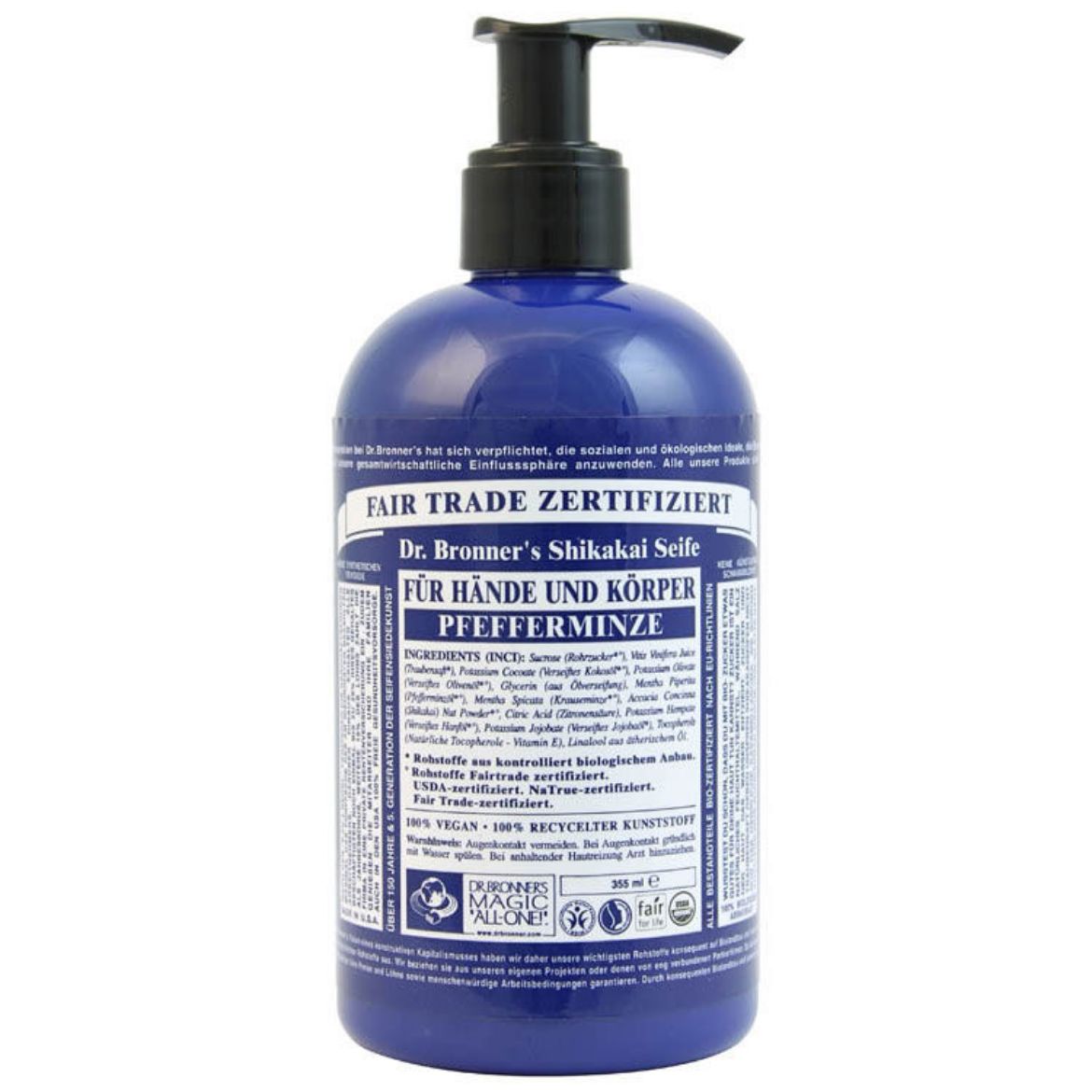 Image of Dr. Bronner's Magic Soaps Shikakai Soap Peppermint (355ml)