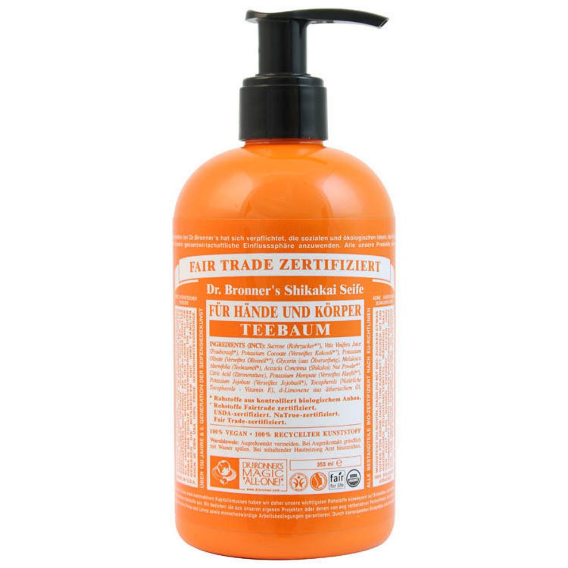 Image of Dr. Bronner's Magic Soaps Shikakai Soap Teatree (355ml)