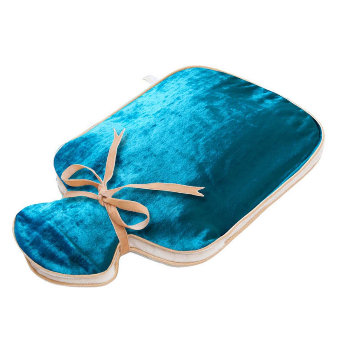 Image of Holistic Silk Hot Water Bottle Turquoise Velvet