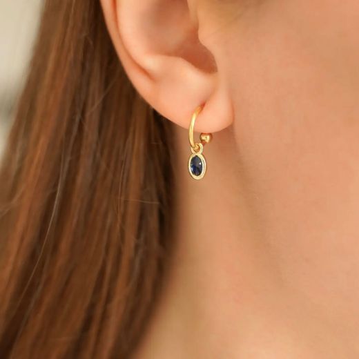 Bild von Victoire Collection Ohrringe mit Mitternachtsblauem Stein