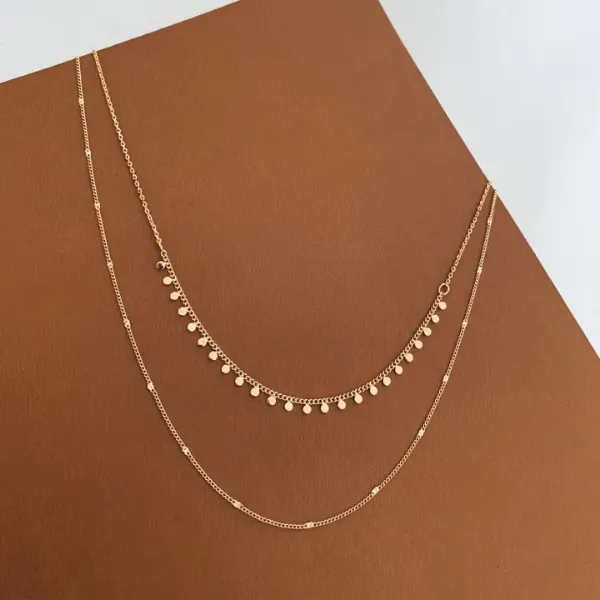 Victoire Collection Collana a due fili in acciaio inox Immagine di Victoire Collection Collana a due fili in acciaio inox