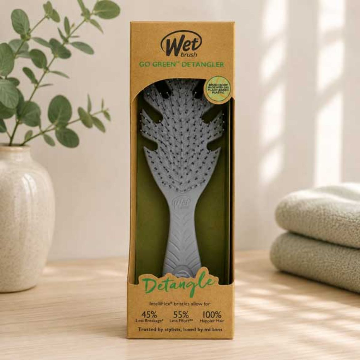 Bild von Wet Brush Go Green Biodegradable Detangler Brush Grey